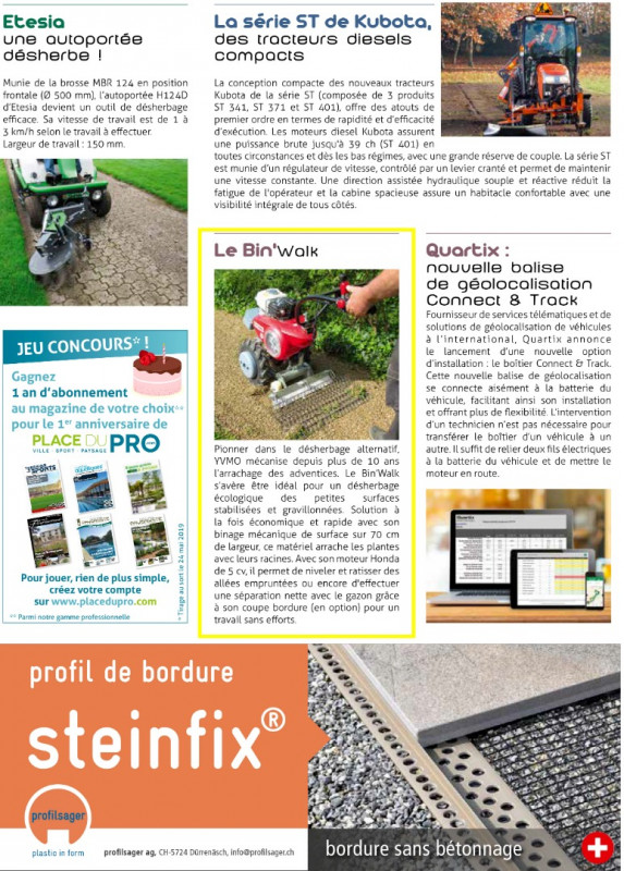 Retrouvez le Bin’Walk dans le nouveau numéro de Profession paysagiste ! 